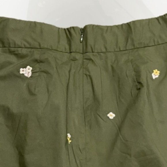 J. Crew Green Floral Embroidered Tie-Waist Mini Skirt - Picture 8 of 11